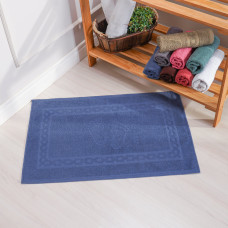 Toalha de Piso Luxo 450gr/M² Jacquard 68cm x 45cm Alto e Baixo Relevo 100% Algodão Indigo - Bene Casa